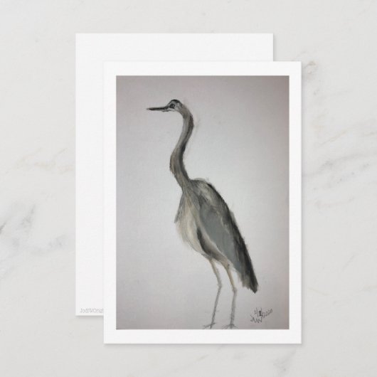 Blue Heron Note Kaart met envelop - Originele Kuns (Voorkant / Achterkant)