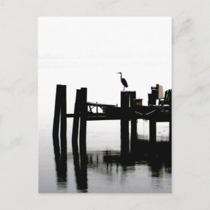 Blue Heron op een grijze dag Briefkaart