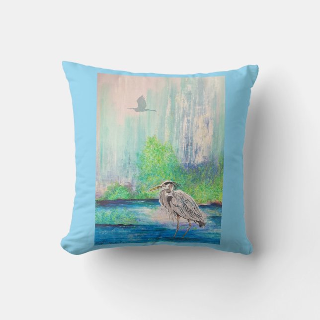 Blue Heron Pillow Kussen (Voorkant)