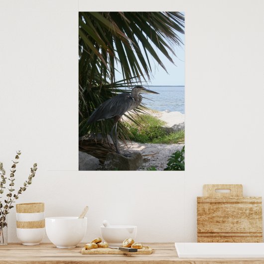 Blue Heron Poster (Keuken)