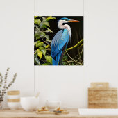 Blue Heron Poster (Keuken)