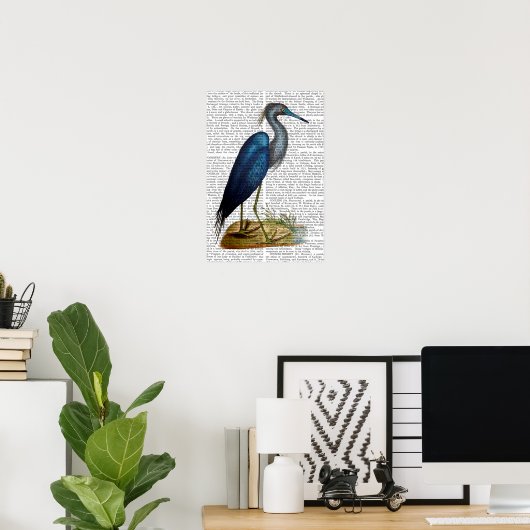 Blue Heron Poster (Thuiskantoor)