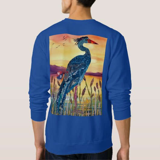 Blue Heron Sunset Sweatshirt (Dos)