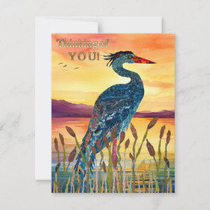 Blue Heron Sunset Wenskaart Bedankkaart