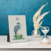 Blue Heron Tabletop Plaque met Easel Fotoplaat (Zijkant)