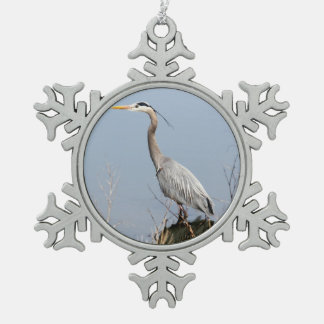 Blue Heron Tin Sneeuwvlok Ornament