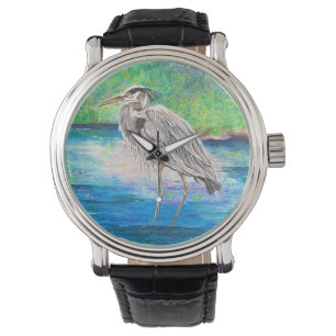 Blue Heron Watch Horloge