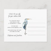 Blue Heron Waterfront Modern Script Nieuw Adres Aankondigingskaart (Achterkant)