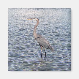 Blue Heron watermagneet Magneet
