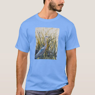Blue Heron Waterverf Design T-shirt