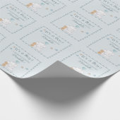 Blue Het is een Boy Baby Olifant Waterverf Cadeaupapier (Hoek)