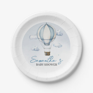 Blue Hete Luchtballon Baby shower Papier Bord