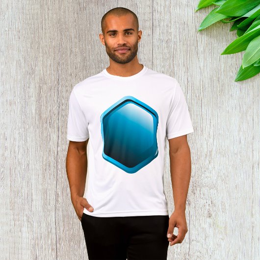Blue Hexagon Mannen Actief T-shirt