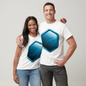 Blue Hexagon Mannen T-Shirt (Unisex)