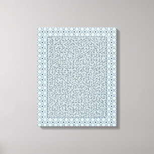 Blue Hexagon Maze Canvas Afdruk