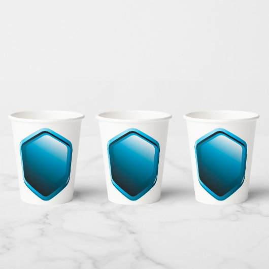 Blue Hexagon Papieren Bekers