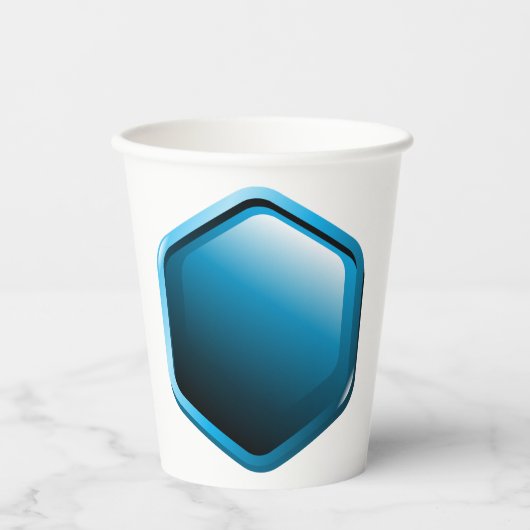 Blue Hexagon Papieren Bekers (Voorkant)