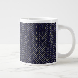 Blue Hexagon Pattern Extra Grote Beker