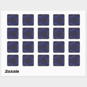 Blue Hexagon Pattern Vierkante Sticker (Vel)