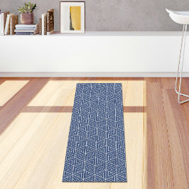 Blue Hexagon Pattern Yoga Mat