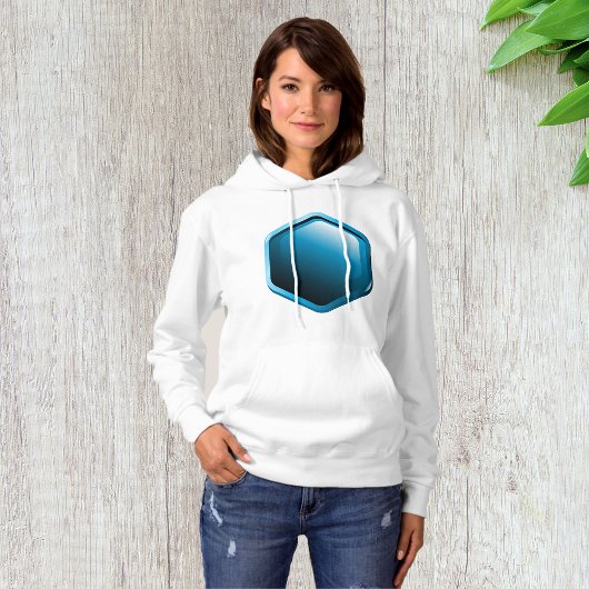 Blue Hexagon Womens Hoodie