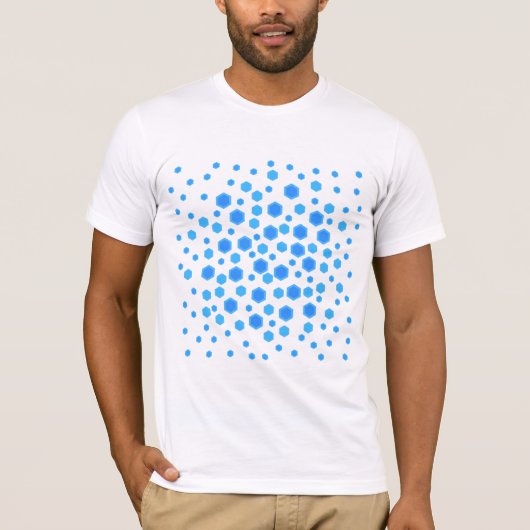 Blue Hexagons Pattern. T-shirt (Voorkant)