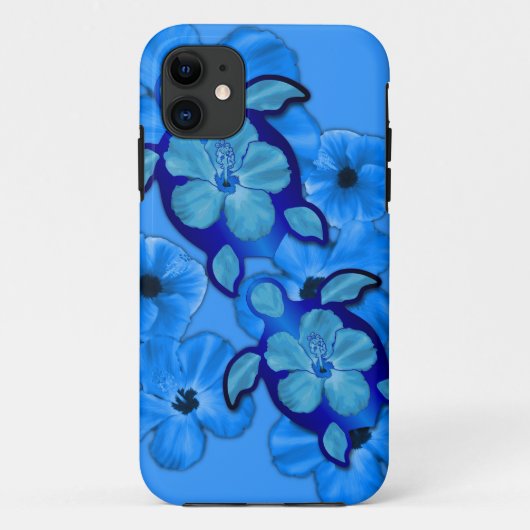 Blue Hibiscus en Honu Turtles Case-Mate iPhone Case (Achterkant)