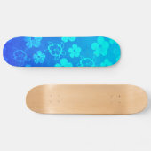 Blue Hibiscus en Honu Turtles Skateboard (Horizontaal)