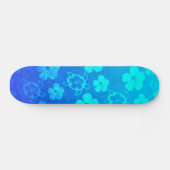 Blue Hibiscus en Honu Turtles Skateboard (Horizontaal)