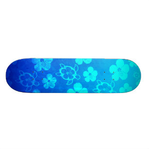 Blue Hibiscus en Honu Turtles Skateboard