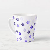 Blue Hibiscus Floral Latte Mug (Angle gauche)