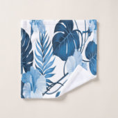 Blue Hibiscus Flower Classic Tropical Beach House  (Gant de toilette)