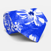 Blue Hibiscus Flowers Stropdas (Opgerold)