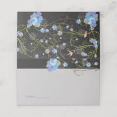 Blue Hibiscus & Swallows Floral Chalkboard Wedding (Buitenkant ongevouwen)