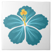 Blue Hibiscus Tegeltje (Voorkant)