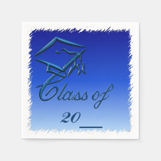 Blue High School Afstuderen Paper Napkins Servetten (Voorkant)