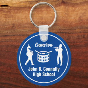 Blue High School Marching Band gepersonaliseerd Sleutelhanger