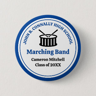 Blue High School Marching Band Ronde Button 5,7 Cm