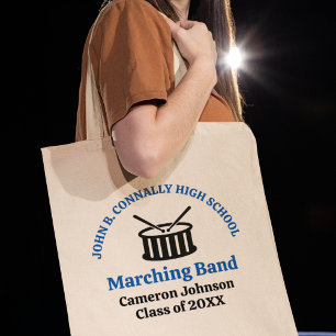 Blue High School Marching Band Tote Bag