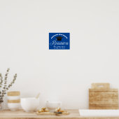Blue High School Reunion Custom Alumni Welkom Poster (Keuken)