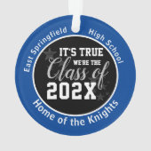 Blue High School Senior Kerstmis Ornament (achterkant)