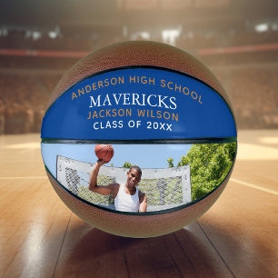 Blue High School Team Player-foto aangepast Basketbal