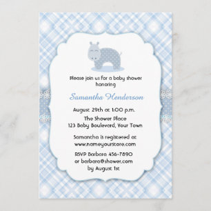 Blue Hippo, Baby shower Kaart