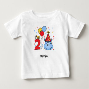 Blue Hippo Face 2e anniversaire Baby T-shirt