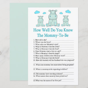 Blue Hippo Hoe goed ken je baby shower game?
