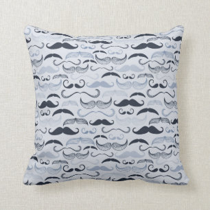 Blue Hipster Mustaches Kussen