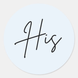 Blue His voor bruiloft welkomsttas sticker