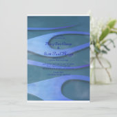 Blue Hodrod Flames Invitation Kaart (Staand voorkant)