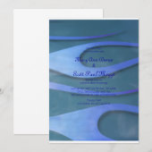 Blue Hodrod Flames Invitation Kaart (Voorkant / Achterkant)