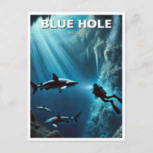 Blue Hole Belize Scuba Diving Briefkaart